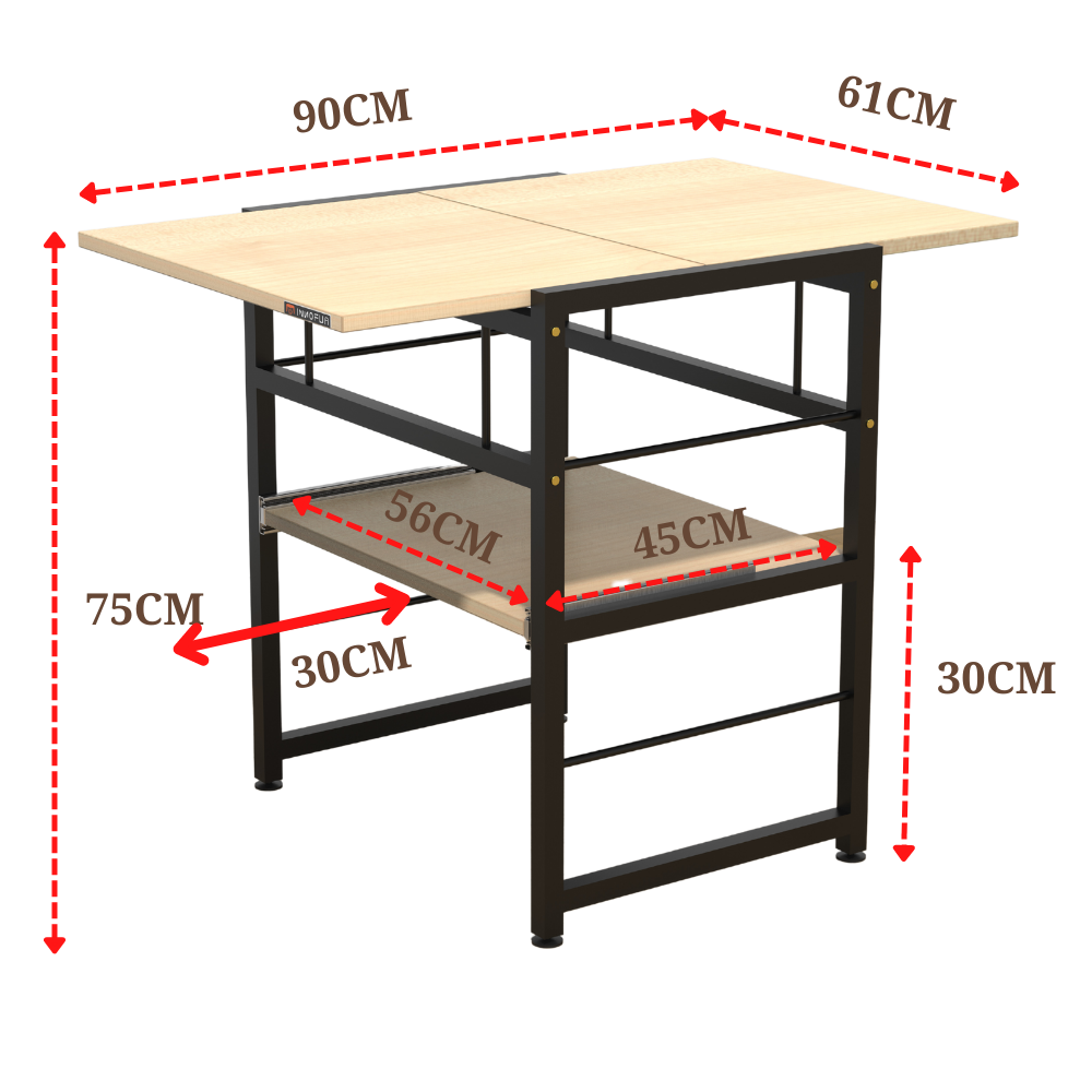 InnoFur Dolf Folding Dining Table cum Microwave Rack with Storage