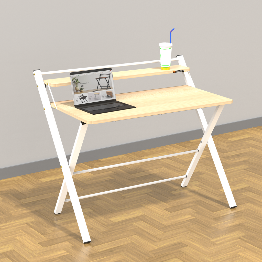 InnoFur Meleti Folding Study Desk | Foldable Office Table | Adjustable Laptop Cum Big Computer Table