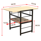 InnoFur Dolf Folding Dining Table cum Microwave Rack with Storage