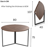 InnoFur Aston Round Folding Dining/ Utility Table